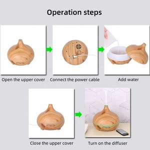 500ml Smart <span class=keywords><strong>LED</strong></span> Aroma Diffuseur Bois Grain Portable Humidificateur D'air Voyage Voyage Huile Essentielle Diffuseur D'arôme - Product Image 4