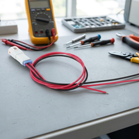 Kabel Harness 2-Core Merah Hitam Kustom dengan Konektor Plastik Tahan Air Putih Oranye untuk Sambungan Daya Peralatan Rumah Tangga