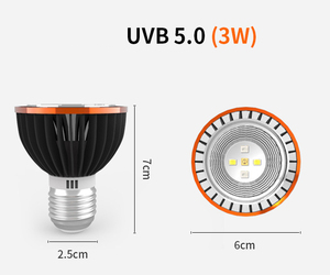 Luce per rettili 3W LED <span class=keywords><strong>UVB</strong></span> 5.0/10.0: lampadina UVA/<span class=keywords><strong>UVB</strong></span> ideale per tutti i rettili e anfibi - Product Image 6