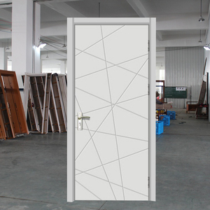 Puerta Exterior Antirrobo Minimalista de Madera Blanca TECHTOP para Apartamentos y Uso Comercial, Resistente al Fuego 1.5h, Núcleo Reforzado de Seguridad - Product Image 4