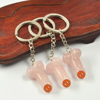 Crystal Crafts Carvings Mini Dildos Made Key Rings Couleur mélangée