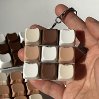 In Stock 9-key Keypad Keychain Cute Cate Shape Keyboard Clicker Keycaps Fidget Press Button Mini Keyboard Keychain