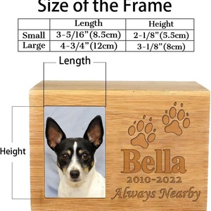 Özel bambu kedi ve köpek pet kremasyon urn pet anıt gri fotoğraf kutusu pet tabut - Product Image 2