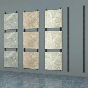 Ayarlanabilir duvara monte taş kuvars vitrin rafı mermer plakalar delme panel ekranlar karo seramik için standı