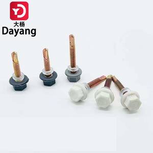 Din標準炭素鋼自己掘削ねじ40mm長ナイロンキャップ亜鉛カラフル板金M3.5プラスチック洗濯機付き - Product Image 2