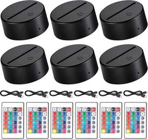 Base de Lámpara LED de 7/16 Colores, con Iluminación 3D, Diseño Anime, Acrílico, con Cable USB y Control Remoto, Venta al Por Mayor - Product Image 3