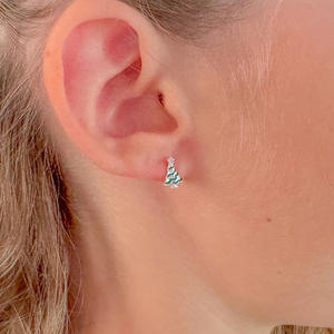 E4319 Juego de pendientes de estrella de oro blanco, lindos, unisex, regalo, joyería - Product Image 6