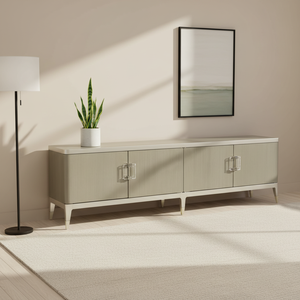 Caracole Massivholz TV-Konsole Eleganter Rustikaler Caracole mit Naturfurnier für Wohnzimmer It's Show Time Medienschrank - Product Image 2