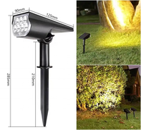 Spots solaires extérieurs 7 LED éclairage de paysage projecteurs réglables 2-en-1 alimenté par l'énergie solaire IP65 étanche lumière de jardin