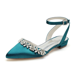 Zapatos de boda de satén blanco, azul y rojo, de 2cm, para mujer, de satén, acogedores, para fiesta, de princesa, sandalias, varios colores, para mujer - Product Image 3