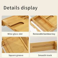 Plateau de baignoire en bois durable, écologique et imperméable - Conception extensible, qualité alimentaire, pour la maison, cadeaux de pendaison de crémaillère