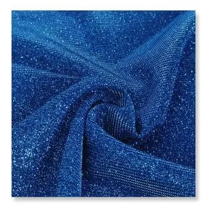 Harga pabrik grosir poliester shinny Lurex kain terikat kain glitter kain untuk gaun mantel