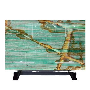 Losas de cuarcita de color verde esmeralda de lujo natural, diseño moderno pulido, garantía de 1 año para aplicaciones hoteleras - Product Image 1