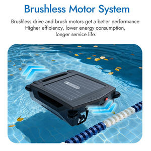 Solar Powered Automatic Robotic Swimming Pool Surface Cleaner Outdoor Pool Skimmer <b>Vacuum</b> Cleaner High Efficiency Plastic Filter - Product Image 4