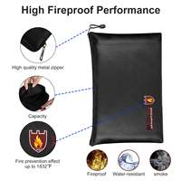 Sac ignifuge extra large A5 en silicone, imperméable, pour argent et documents