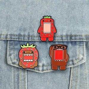 Lindo Pin Esmaltado de <span class=keywords><strong>Domo</strong></span> <span class=keywords><strong>Kun</strong></span> con Fresa y Flor, 3 Estilos, Broche de Monstruo Frutal, Regalos Promocionales Personalizables para Decoración de Mochilas - Product Image 6