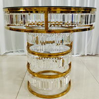 Centre de table moderne Furun 2023 pour mariage, en acier inoxydable doré, nouveau design, table à gâteau en cristal pour mariage