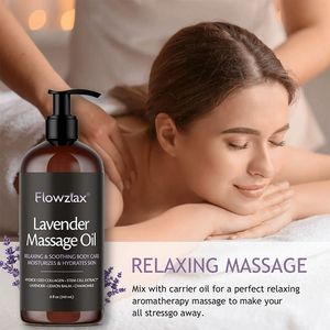 <span class=keywords><strong>Aceite</strong></span> de Masaje Corporal Orgánico de Lavanda, Calmante e Hidratante para el Cuidado Corporal Relajante en Spa, 240 ml - Product Image 4