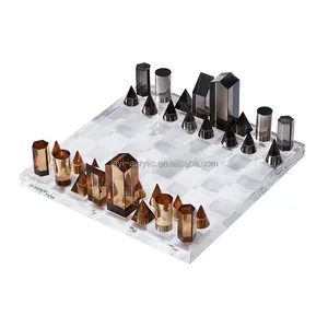 JAYI – jeu d'échecs International en cristal personnalisé en acrylique, jeu de dames en Lucite coloré