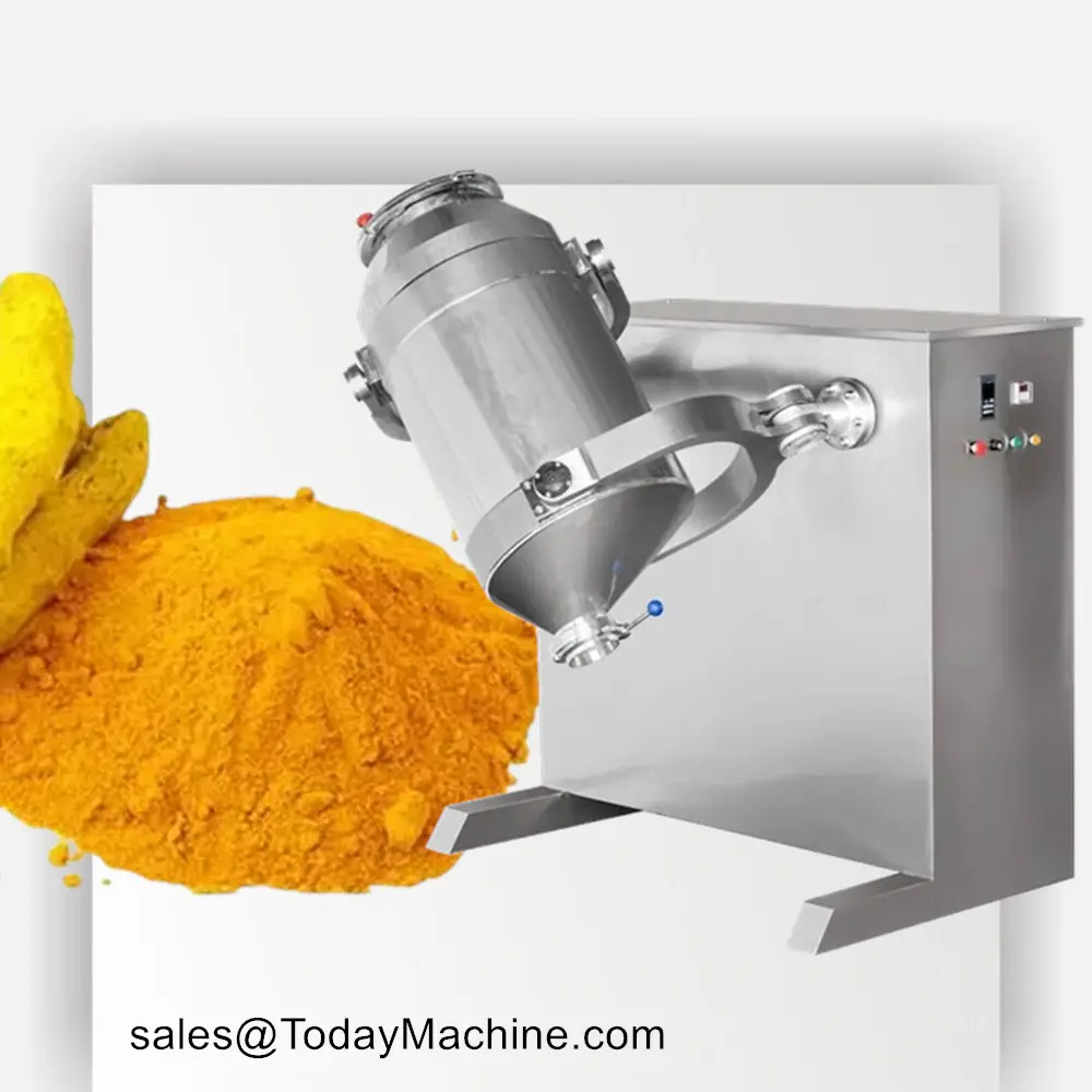 Industry Dry Washing Deterg Powder Blender 3D Drum Mixer High Quality Lab Cosmetic Mix Machine