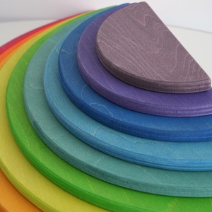 Arc-en-ciel empileur blocs de construction bébé Montessori jouets en bois ensemble éducatif Besting pour enfants couleur cognitif jouet <span class=keywords><strong>musique</strong></span> - Product Image 1