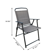 Mobilier d'extérieur en métal 4 places fauteuil de salle à manger pliable patio parapluie trou café jardin table à manger chaise ensemble avec dessus en verre