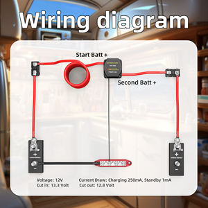 مجموعة عازل بطارية ذكي مزدوج 12 فولت 140 أمبير مقاوم للماء IP67 مع مفتاح فصل البطارية وحامل فيوز MIDI - Product Image 5