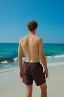 Short de bain homme personnalisé haut de gamme avec taille élastique, poches latérales, extensible 4 directions, cordon de serrage et doublure en maille