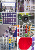 Disques abrasifs en céramique violette OEM, dureté moyenne, pour tampons de polissage automobile, disques de ponçage en maille auto-agrippante de 150 mm
