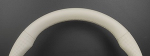 Volante Deportivo de Cuero Perforado Beige con Fibra de Carbono para Audi A3 <span class=keywords><strong>A4</strong></span> A5 A6 A7 Q3 Q5 Q7 R8 S/RS Sport Upgrade - Product Image 3