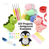 Kit de Herramientas para Tejer con Hilo para Principiantes, Accesorios de Bricolaje, Paquete de Práctica con Bolsa de Almacenamiento y Organizador, Suministros para Manualidades