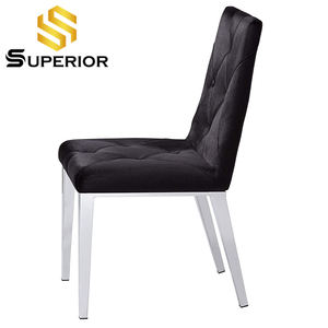 <strong>UK</strong> hot sale blue <strong>velvet</strong> dinning <strong>chairs</strong> silver stainless steel luxury dining table set dining room furniture - Product Image 3