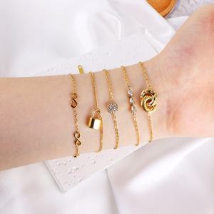 Pulsera de Moda Impermeable al por Mayor de Acero Inoxidable con Baño de Oro de 18K, Corazón, Circonita, Perla y Mariposa para Mujer - Product Image 4