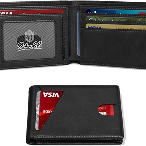 Regali per Uomo: Portacarte di Credito in Pelle Sottile con Protezione RFID, <span class=keywords><strong>Portafoglio</strong></span> Minimalista con Finestra per Documenti - Product Image 5
