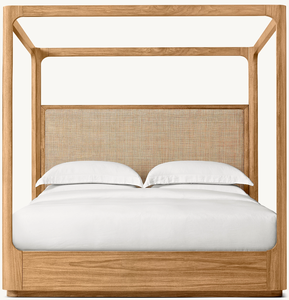 Camas de Lujo Modernas Santiago con Dosel Tamaño King Size con Marco de Madera Maciza de Roble y Caña para Dormitorio - Product Image 3