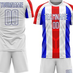 Ensemble de maillot de football à rayures verticales, manches courtes, uniforme de football respirant, vêtements de sport d'équipe, entraînement et match - Product Image 4
