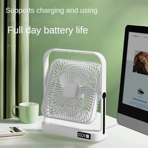 พัดลมติดผนังแบบตั้งโต๊ะรุ่นใหม่, แบตเตอรี่แบบชาร์จซ้ำได้ USB ความจุสูง 3600mAh ใช้งานได้ยาวนานเป็นพิเศษ เหมาะสำหรับใช้ภายใน/ภายนอกอาคาร - Product Image 4