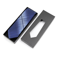 Boîte d'emballage en carton noir écologique avec logo personnalisé pour nœuds papillon, boîte cadeau pour cravates noires avec logo personnalisé