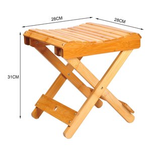 Space Saving Bamboo <strong>Fold</strong> Bench Spa Bath <strong>Shower</strong> Bamboo <strong>Stool</strong> - Product Image 4