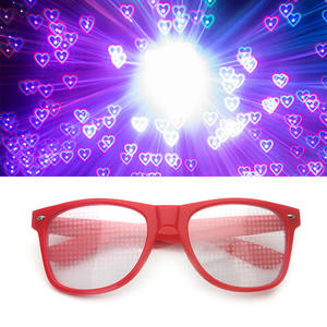 Festival Difração Coração Óculos De Plástico Quadro 3D Firework Óculos Coração Forma Papel Difração Rainbow Óculos 3D para Festa - Product Image 4