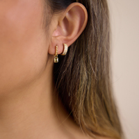 Boucles d'oreilles créoles J&D Jewelry vintage texturées martelées, plaquées or 18 carats, en acier inoxydable, bijoux classiques pour femmes