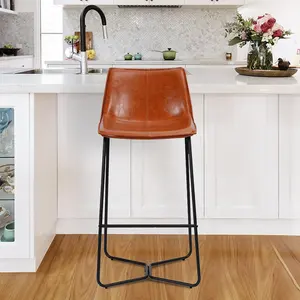 Wholesale High Quality Custom Leather Bar Stool Metal Modern Kitchen Bar Stool Chair
