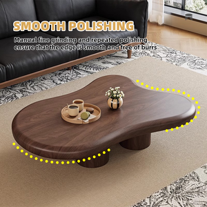 Tavolino da Caffè di Fornitura Industriale per Soggiorno, Tavolino Moderno in Legno Impiallacciato Noce dal Design Italiano Minimalista per Hotel - Product Image 4