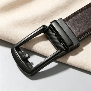 Hebilla de Cinturón de Acero con Bloqueo Automático, Negro Mate, Reversible, con Pasador Giratorio, Estilo Formal, Acabado Plateado para Cinturones de Cuero para Hombre - Product Image 6