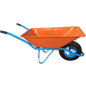 Brouette de chantier robuste WB6401 avec roue pneumatique 4.00-8, brouette de jardin avec plateau métallique thermolaqué - Product Image 4