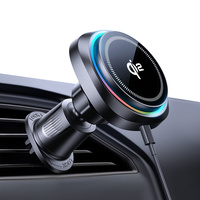 Soporte Magnético Inalámbrico para Coche de 25W con Luz LED de 7 Colores, Compatible con iPhone 12-17, Soporte para Teléfono