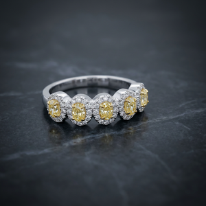 Certified Natural Fancy Yellow Oval <b>Diamond</b> <b>Ring</b> in 14K Gold 3.20 CT Luxury Engagement <b>Ring</b> - Product Image 1