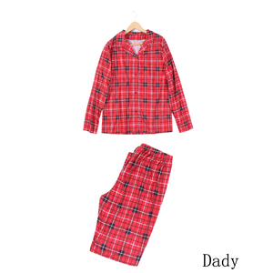 Hochwertige Familien-Schlafanzüge Eltern-Kind Homewear Langarm Jungen Mädchen Polyester Einfarbig Kariert Weihnachts-Pyjama-Set - Product Image 6