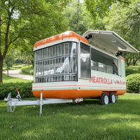 Remorque de restauration mobile extérieure entièrement équipée de 5 m (16 pi) avec porte à ailes de mouette colorée, pour hot-dogs, wraps, beignets et café