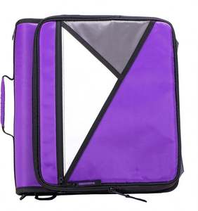 Free Sample BSCI 700 Sheets Large Capacity Waterproof School Zipper <b>Binder</b> D-<b>Ring</b> Zip up <b>Binder</b> Bag with Handle - Product Image 1